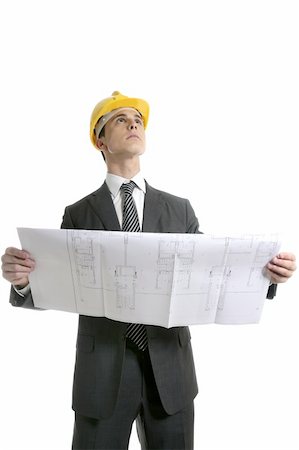 simsearch:400-06517688,k - Architect executive business people with plans with hard hat Stock Photo - Budget Royalty-Free & Subscription, Code: 400-04631555