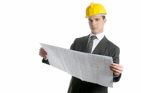 simsearch:400-06517688,k - Architect executive business people with plans with hard hat Stock Photo - Budget Royalty-Free & Subscription, Code: 400-04631553