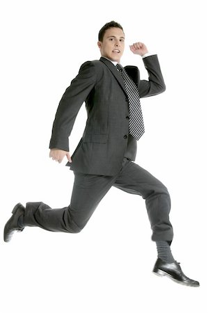 simsearch:400-04631810,k - Businessman jumping at studio, full length isolated on white Stock Photo - Budget Royalty-Free & Subscription, Code: 400-04631797