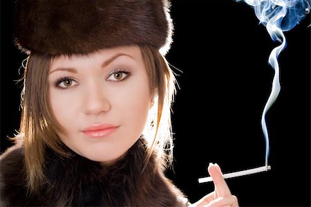 simsearch:400-04631926,k - Portrait of the woman with a cigarette Stock Photo - Budget Royalty-Free & Subscription, Code: 400-04631926