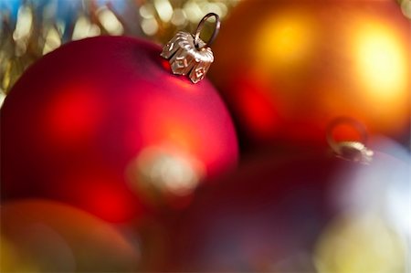 round ornament hanging of a tree - Photography of baubles connected with Christmas time and Christmas tree. Stock Photo - Budget Royalty-Free & Subscription, Code: 400-04632095