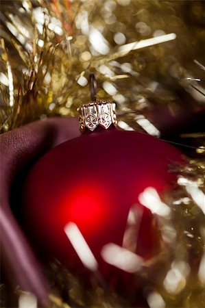 round ornament hanging of a tree - Photography of baubles connected with Christmas time and Christmas tree. Stock Photo - Budget Royalty-Free & Subscription, Code: 400-04632167