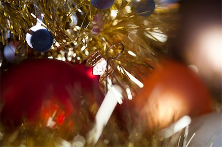 simsearch:632-06354036,k - Photography of baubles connected with Christmas time and Christmas tree. Photographie de stock - Aubaine LD & Abonnement, Code: 400-04632160
