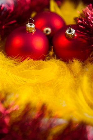 round ornament hanging of a tree - Photography of baubles connected with Christmas time and Christmas tree. Stock Photo - Budget Royalty-Free & Subscription, Code: 400-04632175