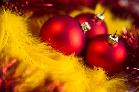 round ornament hanging of a tree - Photography of baubles connected with Christmas time and Christmas tree. Stock Photo - Budget Royalty-Free & Subscription, Code: 400-04632177