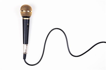 A dynamic mic with a curled cable over white. Stock Photo - Budget Royalty-Free & Subscription, Code: 400-04632427