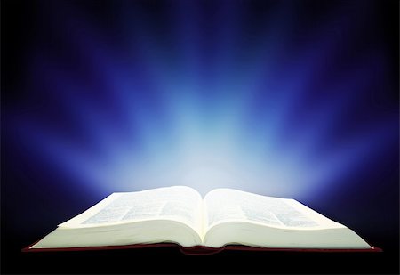 Divine radiance book. wide-open book working.  Education concept working.. Stock Photo - Budget Royalty-Free & Subscription, Code: 400-04632684