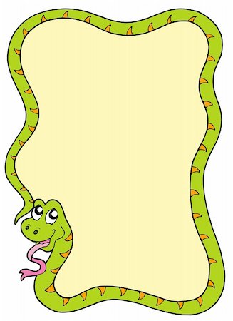 Snake frame 1 on white background - vector illustration. Stock Photo - Budget Royalty-Free & Subscription, Code: 400-04632712