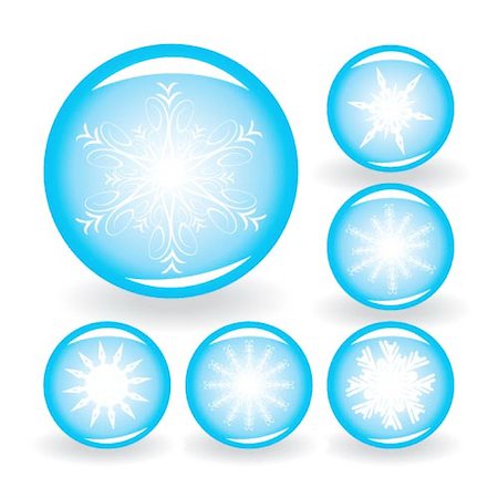 simsearch:400-04656297,k - A set of buttons with white snowflakes. Vector illustration. Photographie de stock - Aubaine LD & Abonnement, Code: 400-04632796
