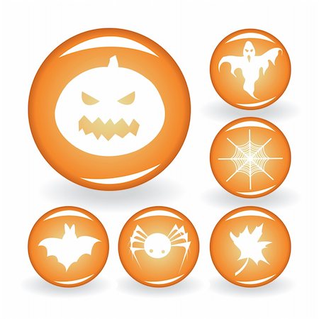 A set of buttons for Halloween. Vector illustration. Stock Photo - Budget Royalty-Free & Subscription, Code: 400-04632797