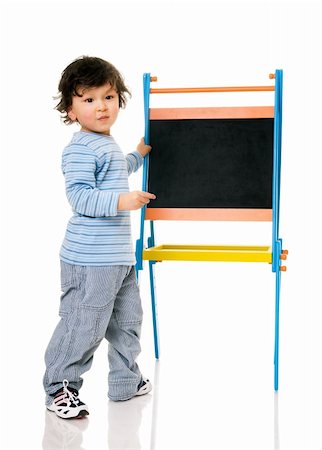 Little boy with chalkboard. Stock Photo - Budget Royalty-Free & Subscription, Code: 400-04632934