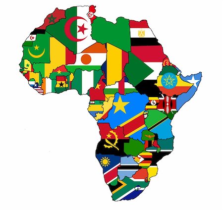 flag of south africa - flagst on political map of africa with country borders Stock Photo - Budget Royalty-Free & Subscription, Code: 400-04633548