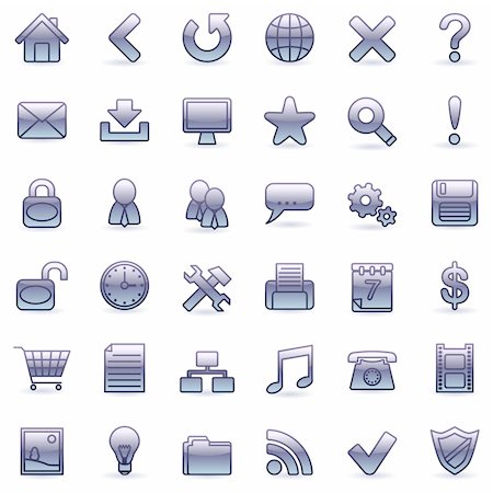 simsearch:400-04657894,k - Set of 36 violet icons for Web. Stock Photo - Budget Royalty-Free & Subscription, Code: 400-04633894