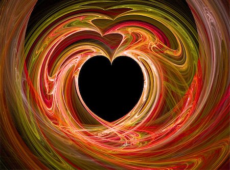 simsearch:400-04365296,k - A black heart surrounded by swirls of reds. Stock Photo - Budget Royalty-Free & Subscription, Code: 400-04633925