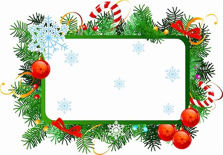 simsearch:400-05876335,k - Christmas  vector frame with red Christmas balls. Stock Photo - Budget Royalty-Free & Subscription, Code: 400-04644064