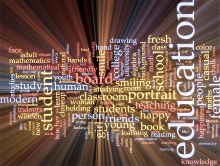 Word cloud concept illustration of education studies glowing light effect Stock Photo - Budget Royalty-Free & Subscription, Code: 400-04644177