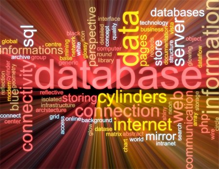 simsearch:400-04644175,k - Word cloud concept illustration of database storage glowing light effect Stock Photo - Budget Royalty-Free & Subscription, Code: 400-04644172