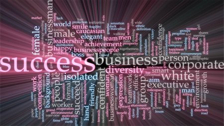 simsearch:400-05332353,k - Word cloud concept illustration of business success glowing light effect Stock Photo - Budget Royalty-Free & Subscription, Code: 400-04644193