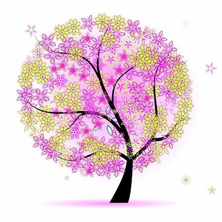 simsearch:400-05901134,k - Floral tree beautiful Stock Photo - Budget Royalty-Free & Subscription, Code: 400-04644431