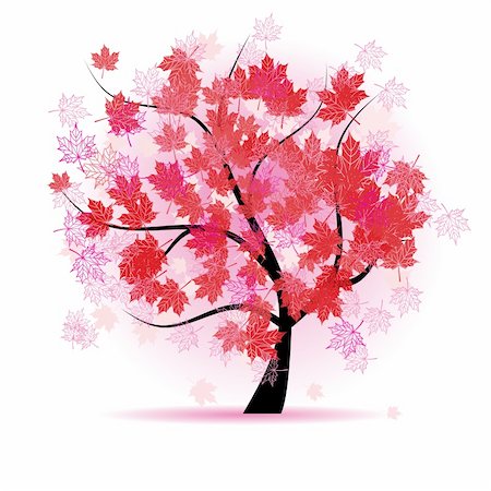 Maple tree, autumn leaf fall Photographie de stock - Aubaine LD & Abonnement, Code: 400-04644456