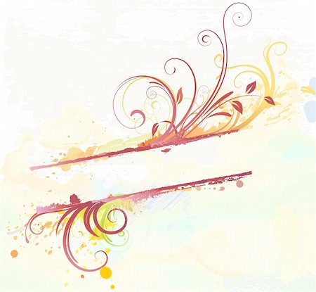 simsearch:400-04624081,k - Illustration vectorielle de Grunge style décoratif Floral banner Photographie de stock - Aubaine LD & Abonnement, Code: 400-04644659