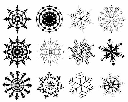 simsearch:400-07213325,k - Biggest collection of vector snowflakes in different shape Fotografie stock - Microstock e Abbonamento, Codice: 400-04644790