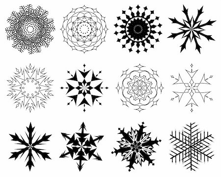 simsearch:400-07213325,k - Biggest collection of vector snowflakes in different shape Fotografie stock - Microstock e Abbonamento, Codice: 400-04644791