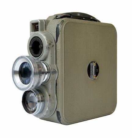 filmproduzent (männlich und weiblich) - old 8mm movie camera on white background Stockbilder - Microstock & Abonnement, Bildnummer: 400-04644829