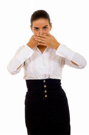 businesswoman in the Speak No Evil pose Stock Photo - Budget Royalty-Free & Subscription, Code: 400-04644949