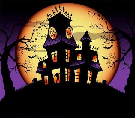 Vector Image of Haunted House for Halloween Stock Photo - Budget Royalty-Free & Subscription, Code: 400-04645058
