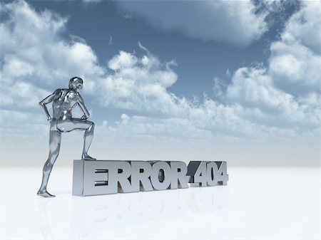 simsearch:400-04145785,k - man with one foot on the text error 404 - 3d illustration Foto de stock - Super Valor sin royalties y Suscripción, Código: 400-04645101