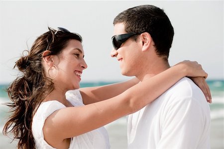 love couple look each other and smile, outdoor Stock Photo - Budget Royalty-Free & Subscription, Code: 400-04645513