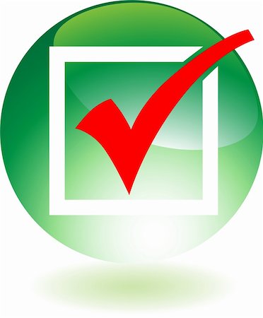 3D Red Checkmark in Green Circle Stock Photo - Budget Royalty-Free & Subscription, Code: 400-04645618