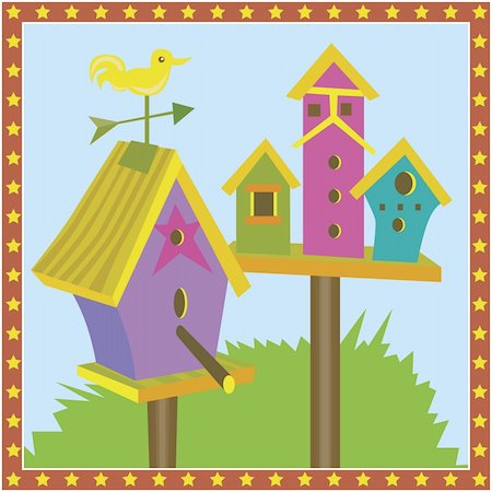 Set of ornate bird houses. Stock Photo - Budget Royalty-Free & Subscription, Code: 400-04645729
