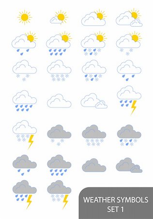 simsearch:400-04088772,k - Set of weather symbols. Available in jpeg and eps8 formats. Stock Photo - Budget Royalty-Free & Subscription, Code: 400-04645841