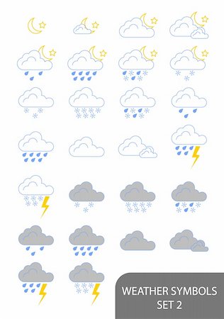Set of weather symbols. Available in jpeg and eps8 formats. Stock Photo - Budget Royalty-Free & Subscription, Code: 400-04645842