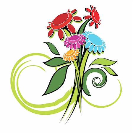 flower colored vector design Stock Photo - Budget Royalty-Free & Subscription, Code: 400-04645866