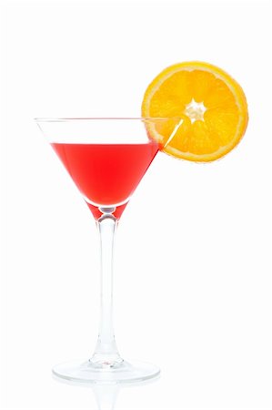 simsearch:400-06767505,k - A glass of fresh strawberry cocktail with orange slice isolated on white background Foto de stock - Super Valor sin royalties y Suscripción, Código: 400-04646032