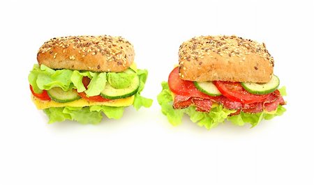 Fresh sandwich with vegetables Stock Photo - Budget Royalty-Free & Subscription, Code: 400-04646364