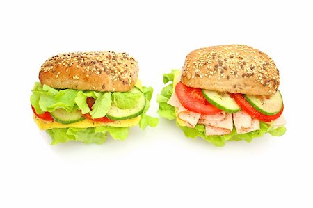 simsearch:400-04646394,k - Fresh sandwich with vegetables Photographie de stock - Aubaine LD & Abonnement, Code: 400-04646363