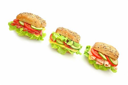 simsearch:400-06929032,k - Fresh sandwich with vegetables Photographie de stock - Aubaine LD & Abonnement, Code: 400-04646370