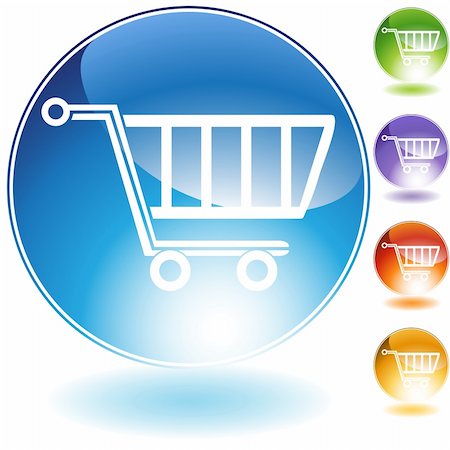 Set of 5 3D shopping cart icons. Stock Photo - Budget Royalty-Free & Subscription, Code: 400-04646511