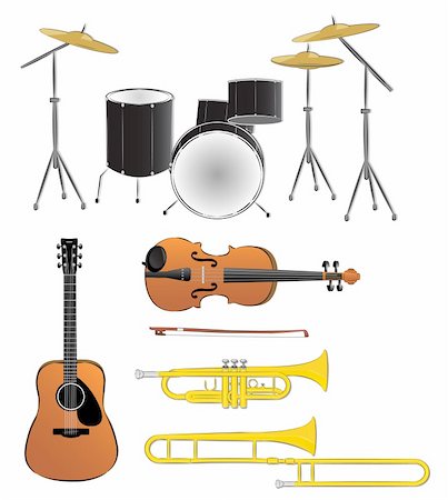 musical instruments vector illustration Stock Photo - Budget Royalty-Free & Subscription, Code: 400-04646684