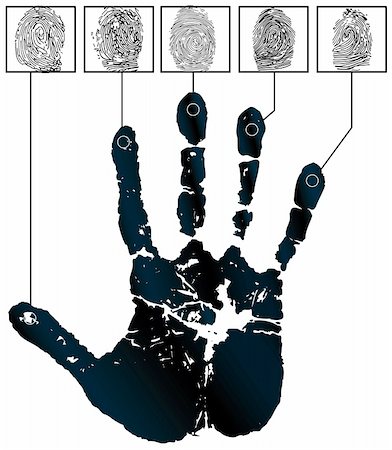 simsearch:400-04097037,k - Vector handprints and five fingerprints Stockbilder - Microstock & Abonnement, Bildnummer: 400-04647002