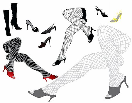 simsearch:400-04524628,k - Woman's legs in sexy stockings with shoes Foto de stock - Super Valor sin royalties y Suscripción, Código: 400-04647019