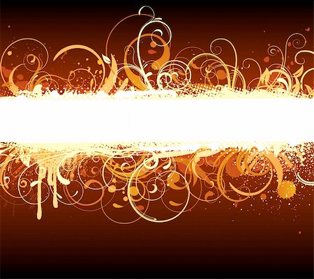 Illustration vectorielle de funky Grunge futuriste fond marron avec brillant bannière décoratif floral Photographie de stock - Aubaine LD & Abonnement, Code: 400-04647035