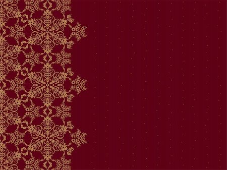 simsearch:400-04267314,k - Golden snowflake border on burgundy background. Available in vector format. Vector format is Adobe illustrator EPS file, compressed in a zip file. The document can be scaled to any size without loss of quality. Foto de stock - Royalty-Free Super Valor e Assinatura, Número: 400-04647043