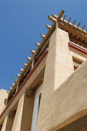 pueblo - Typical Pueblo style architecture in Santa Fe, New Mexico Stock Photo - Budget Royalty-Free & Subscription, Code: 400-04647429