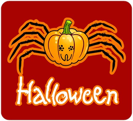 simsearch:400-08319221,k - halloween's drawing - a pumpkin head with spider's legs Photographie de stock - Aubaine LD & Abonnement, Code: 400-04647488