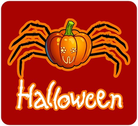 simsearch:400-07172678,k - halloween's drawing - a pumpkin head with spider's legs Photographie de stock - Aubaine LD & Abonnement, Code: 400-04647489
